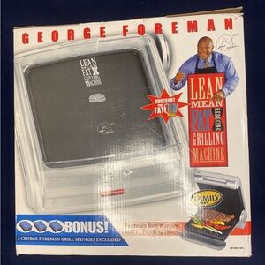 George Foreman LEAN MEAN FAT REDUCING GRILLING MACHINE + Bun Warmer 2004